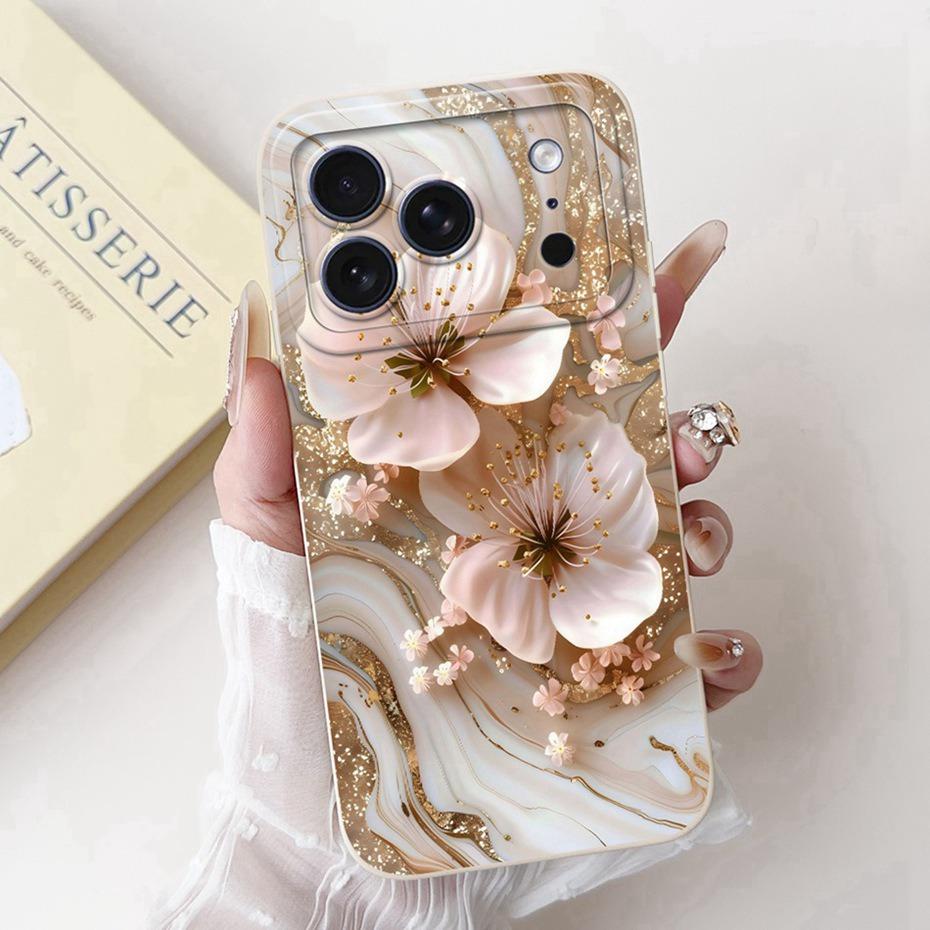 Beautiful Floral Phone Case For iPhone 17 Pro Max 17 Air Soft Silicone Shockproof Cases For iPhone17 17Pro 17Air Cover Bumpers