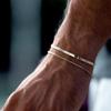 Stackable Bracelets for Men, 925 Silver/14K Gold Plated Bracelet Sets Dainty Cuff Bangle Box Cuban Link Bracelets