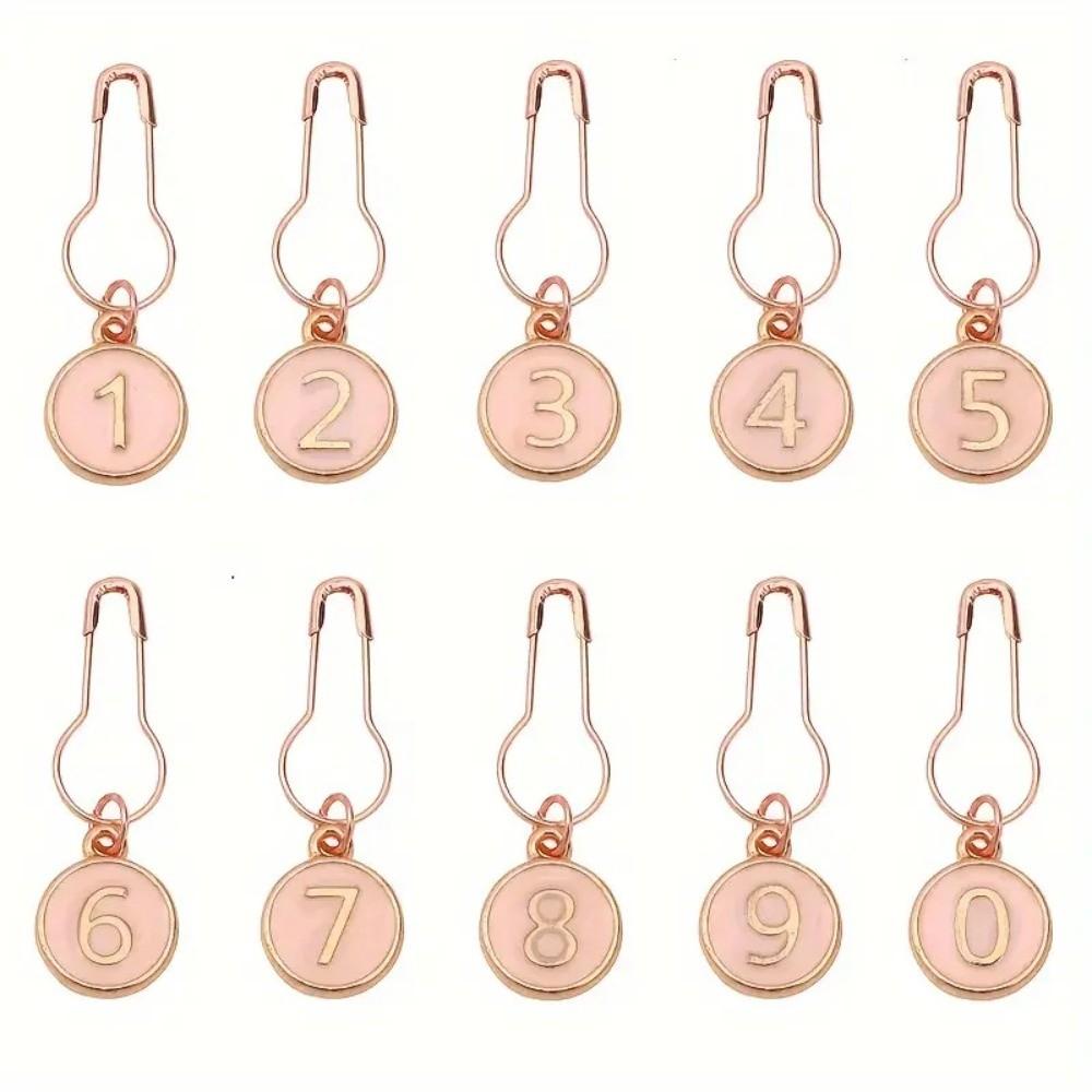 

10Pcs/Pack Small Sweater Counter Mark Enamel Charm Number Markings Knitting Tools Knitting Style 3