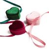 Cute Heart Shaped Jewelry Container Love Inspired Velvety Jewelry Box with Bowknot Rings Collection Case for Women