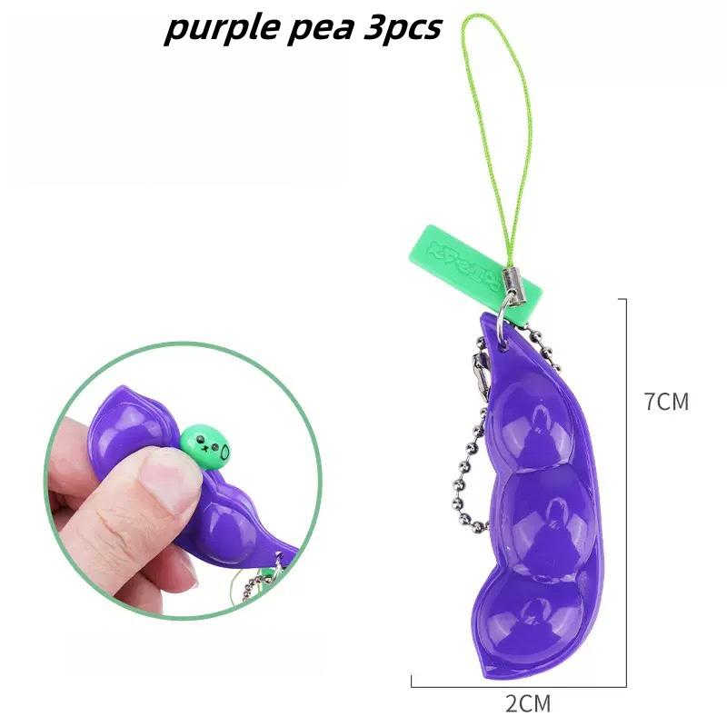 Fidgetleksaker Edamame Squishy Nyckelring Stresslindring Klämbönor Bönor Söt Vuxenleksak Avstressningspaket