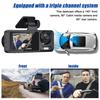 Wide Angle Car Camera, 3 Camera Dash Cam Multilingual Clear Car Rearview Mirror Car