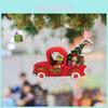 Adorable Cartoon Acrylic Flat Car Hanging Ornament For Christmas Tree Home Decor