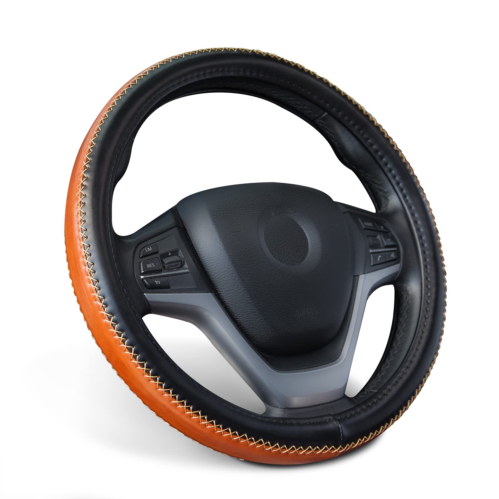 

ZATOOTO Steering Wheel Cover for Kei Small Comfortable Premium Interior Orange Cars, Size, Stylish, Grip, Anti-Slip, Stain-Resistant, Part, (LY153-O) оранжевый