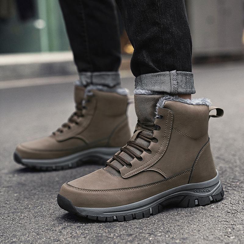Men's Martin Boots Snow Boots Men Lace Up Mens Shoes Breathable Winter Boots for Men Casual Men Shoe Waterproof Ankle Boots Footwear Work Shoes