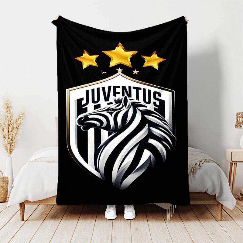 1pc Blanket - Juventus FC logo Print Design, Lightweight Blanket for Sofa, Bed- Soft &Warm, Gift for All Seasons