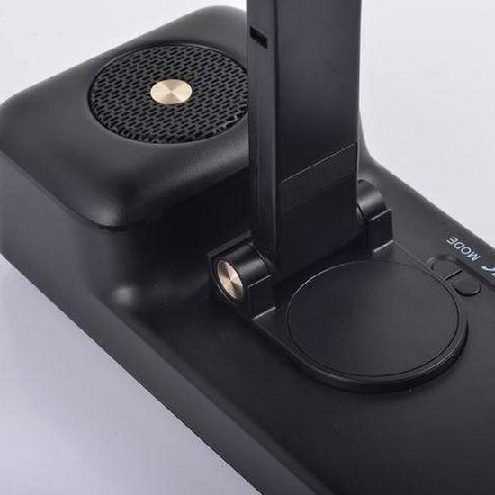 15W Bezdrátové Nabíjení Bluetooth Reproduktor s Držákem na Mobilní Telefon - Skládací Stolní Stojan pro Živé Vysílání