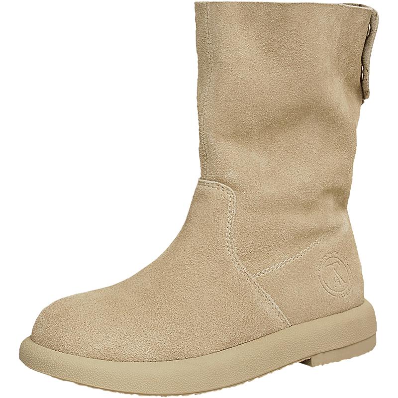 TATA Women s Retro Maillard Style Slouchy Western Ankle Boots 36