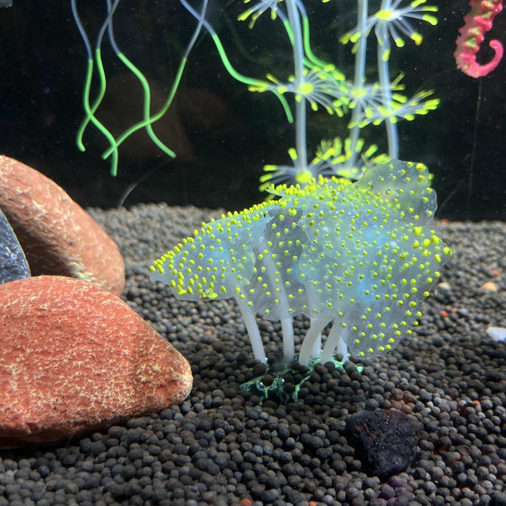 

Флуоресцентное силиконовое украшение кораллового рифа для аквариума с эффектом ночного свечения. Аквариумные украшения, безопасные для всех рыб и креветок. жёлтый