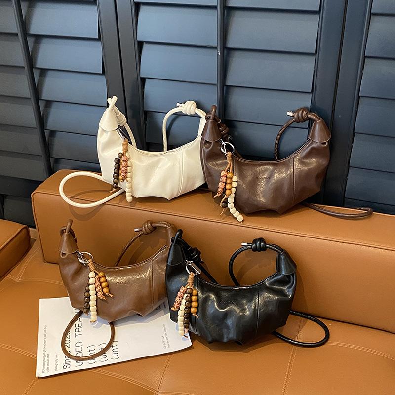 Commuter Dumpling Bag Women's 2025 Autumn New Trendy Fashion Shoulder Bag Pleated Slack Messenger Bag