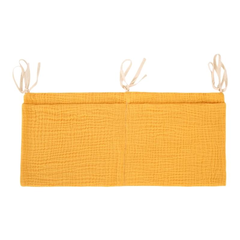 

Baby Crib Side Organizer with Double Pockets Soft Hanging Storage Breathable Hanging Pocket Bag for Diapers & Toy жёлтый
