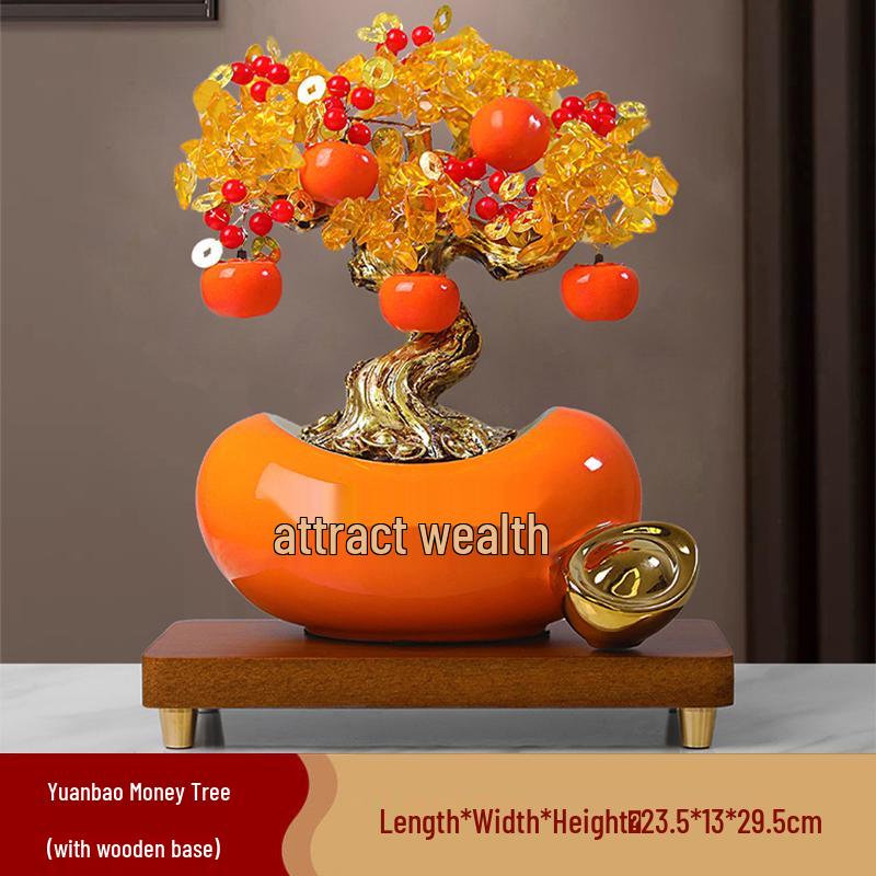 Citrine Money Tree Ornament - Home Decoration for Living Room, Housewarming, New Year, or New Home Opening Gift