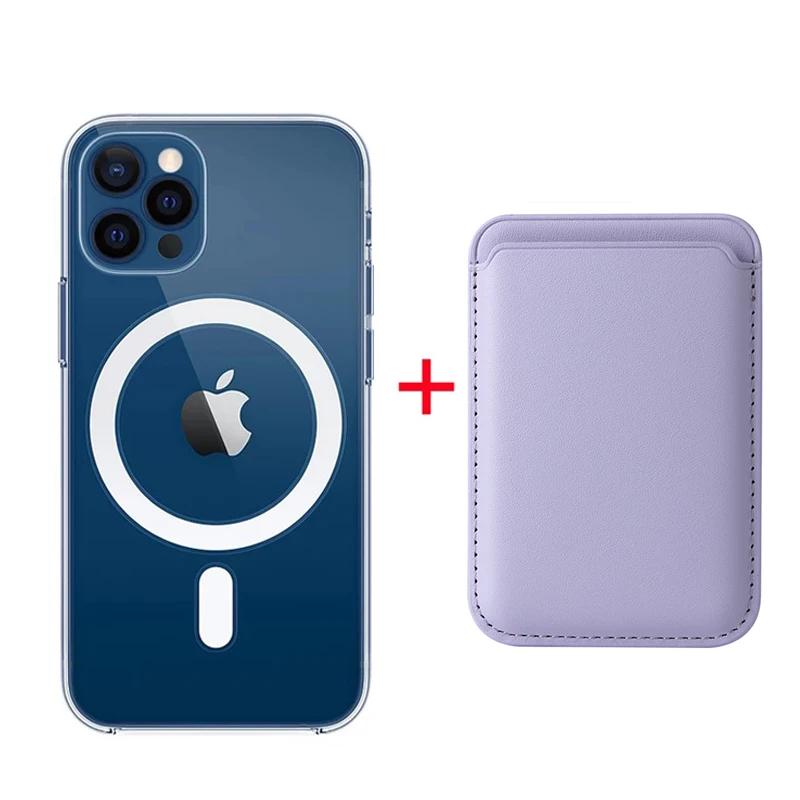 Strong Magnetic Card Holder Wallet Macsafe Case For For Iphone 16 1 14 13 12 Mini 11 Pro Max 7 8 X XS Mag Safe Clear Cover