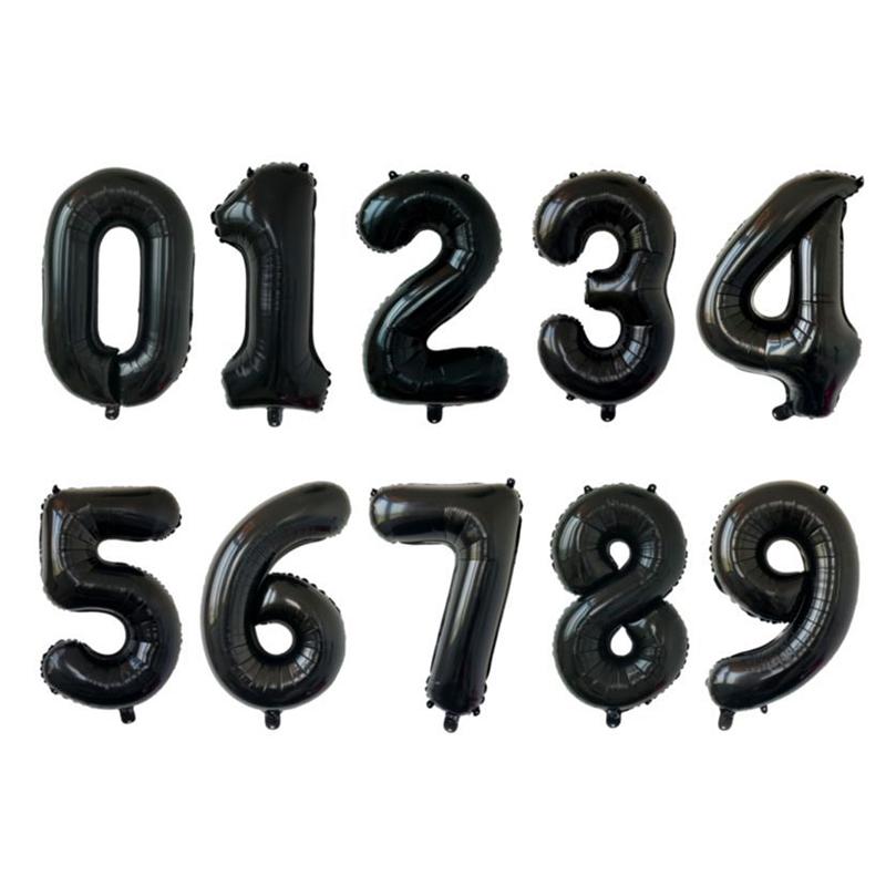 32 Inch Number Foil Rose Gold Green Silver Discolor Digital Baby Shower Supplies Kid Boy Balloons Birthday Party Decoration