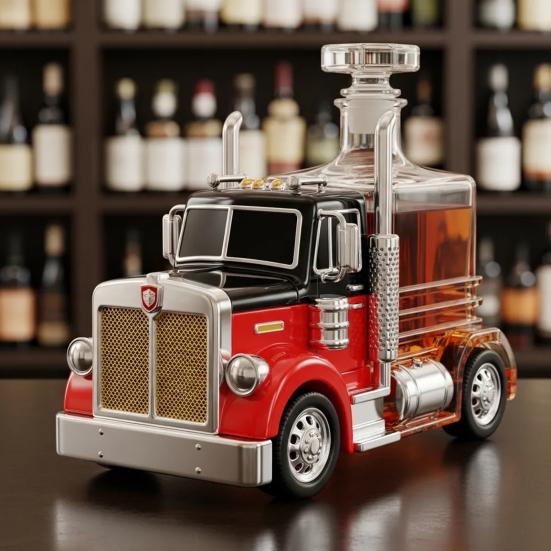 Truck Whiskey Decanter Unique Glass Decanter for Whiskey Bourbon Tequila Liquor Decanter Gift for Truckers Bourbon Lovers