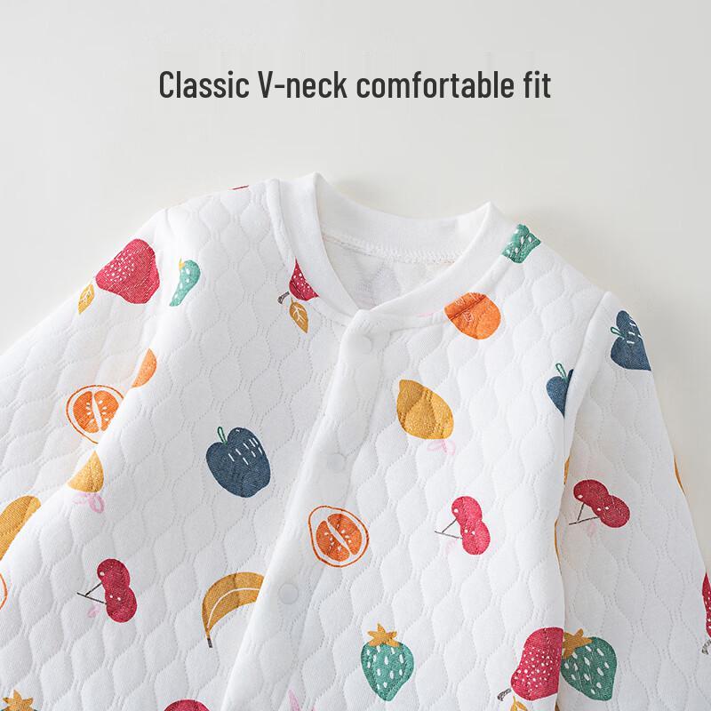 Newborn Baby Cotton Padded Long-Sleeve Romper 80