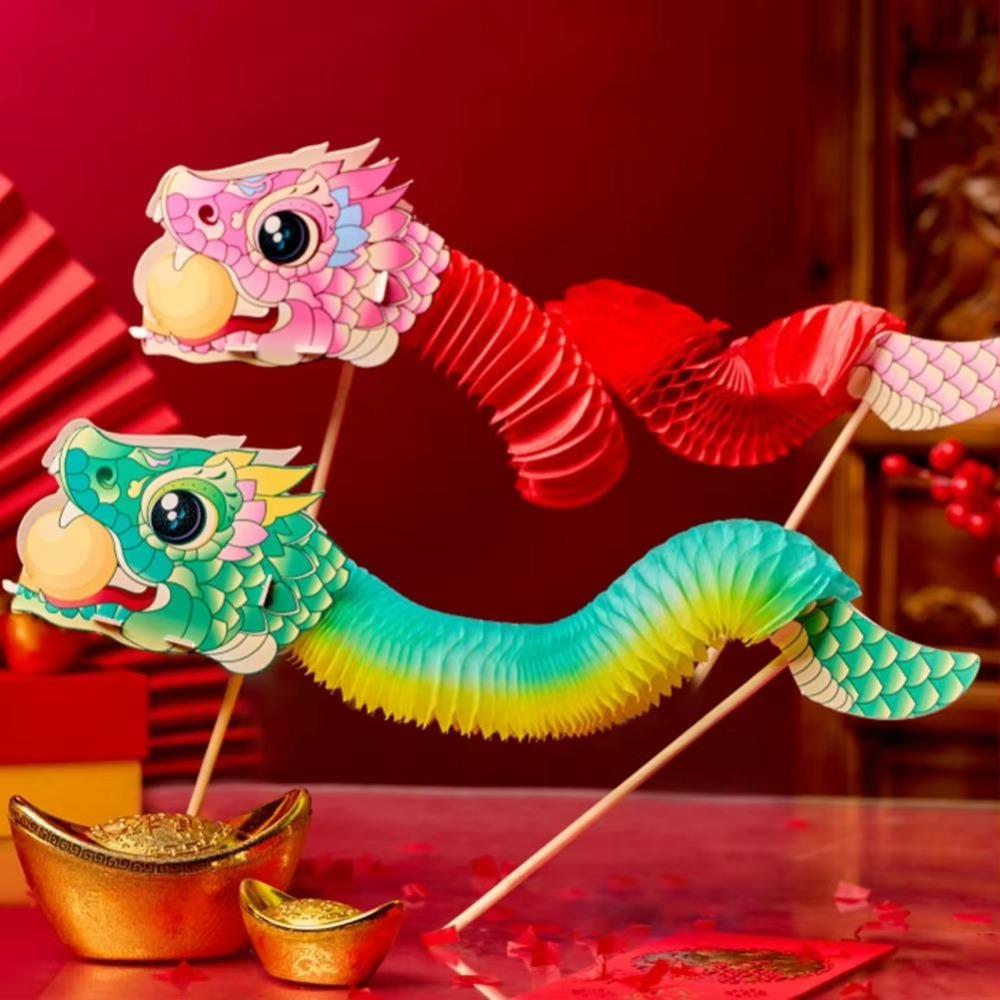 

Chinese Style Mini Paper Snake Toy Chinese Tradition Lion Dance Spring Festival червоний
