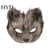 Lightweight Cosplay Animal Mask Long Fur White Fox Half Face Mask, Halloween Masquerade Comfortable Elegant Fairy for Ancient Style Photoshoot