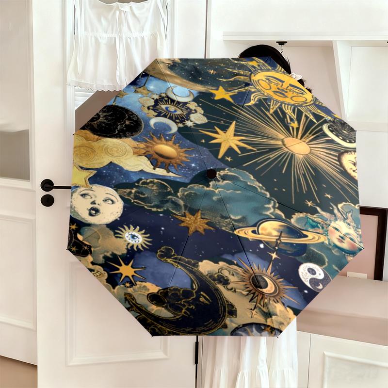 Celestial Dreams Cosmic Artistry Folding Umbrella Portable Travel Umbrella Travel Sun Umbrella