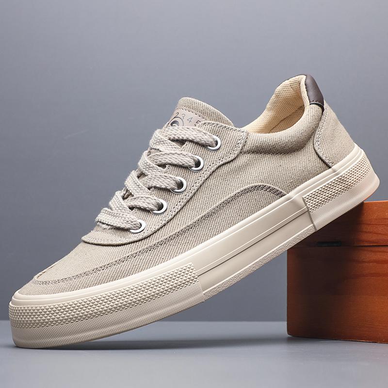 Fashion Hot Retro Black Vulcanize Shoes Men Breathable Leisure Shoes For Men Lightweight Flat Casual Canvas Sneaker Men zapatos SS25827