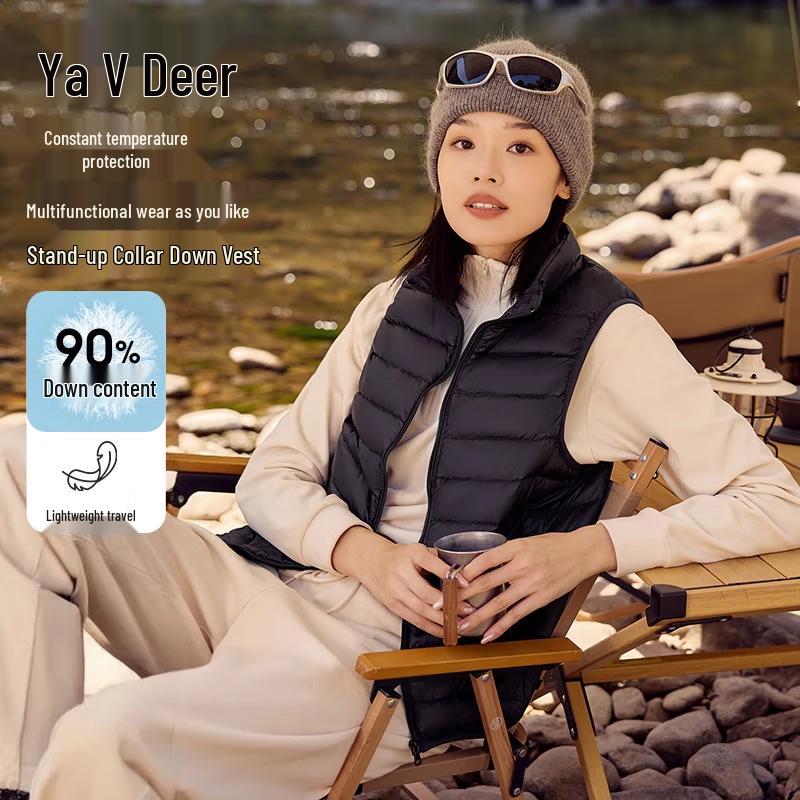Yalu Women's Lightweight Stand-Collar Down Vest