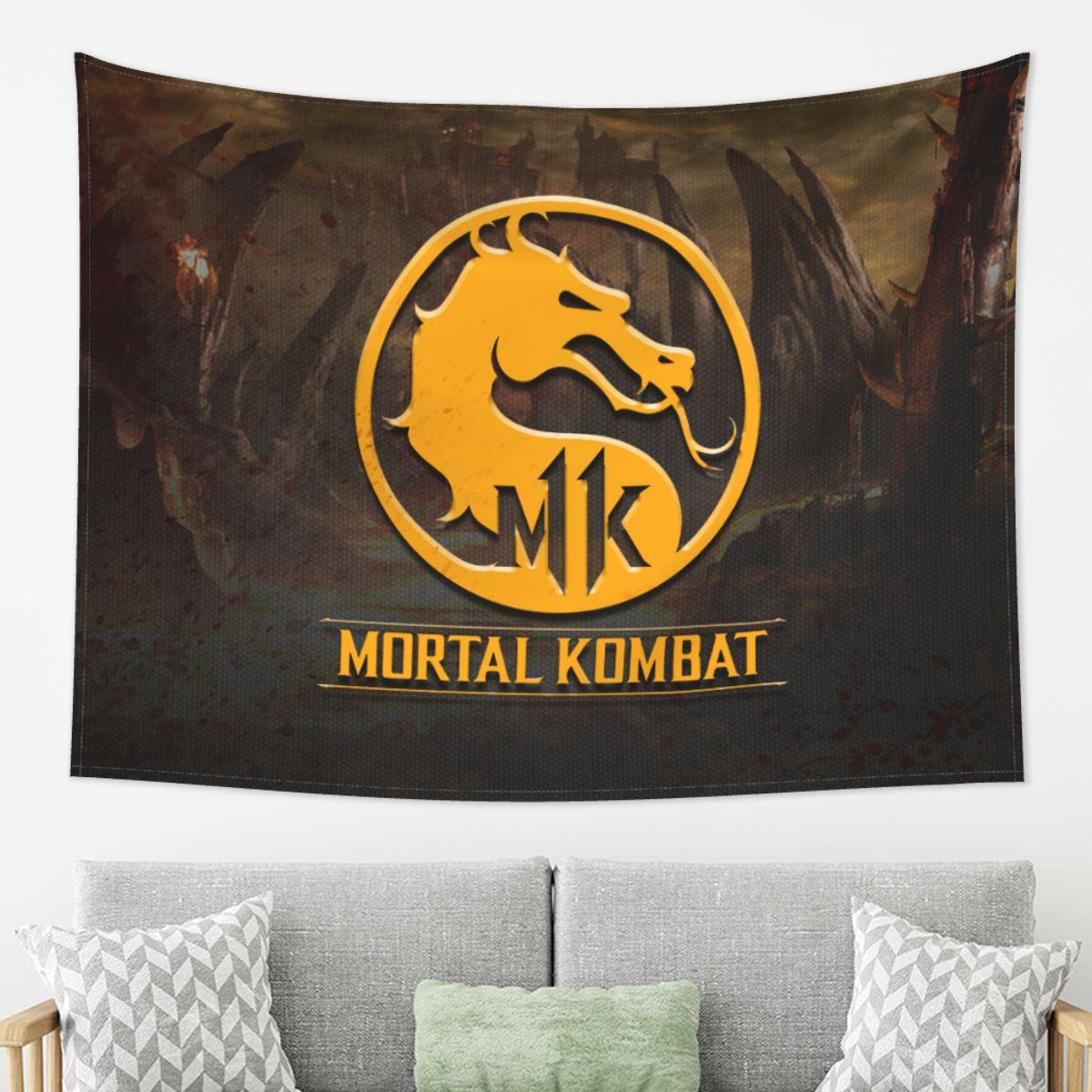 

Mortal Kombat Logo Tapestry Decor Art Aesthetic Tapestries for Living Room Bedroom Home Wall Cloth Wall Hanging 74x94cm(29x37in)