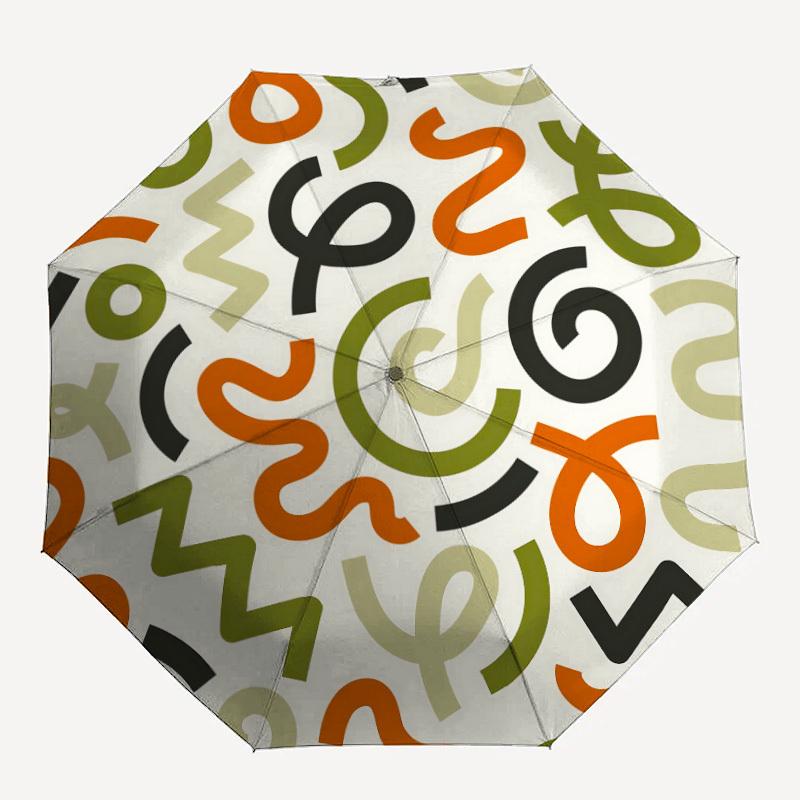 

1pc Curves Patterns Automatic Open/Close Umbrella Compact Folding Umbrella, All-Season Portable Umbrella for Women/Men146