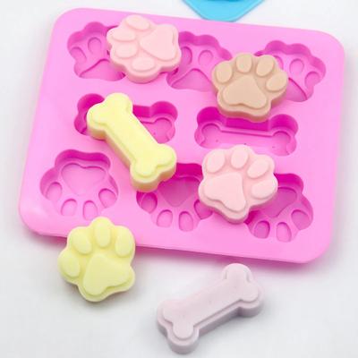 1 pz-Stampo per Torta Osso Zampa di Cane Stampo in Silicone 3D, Stampo per Cottura Alimenti per Animali Domestici
