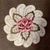 Embroidery Flower Cup Pad Flower Pattern Placemat Handmade Coaster  Table Decoration