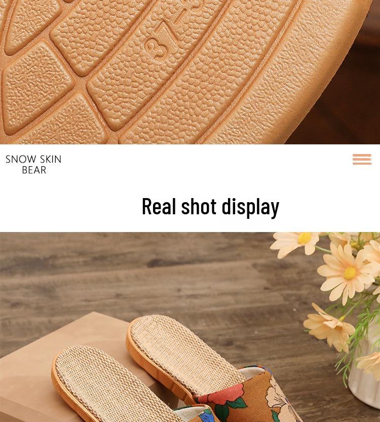 Four Seasons Ethnic Style Retro Linen Headband Slippers for Men & Women - Thick Sole, Indoor Use, Spring/Summer Sandals.