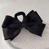 Hepburn-Style Black Double-Sided Bow Shark Hair Clip for Women