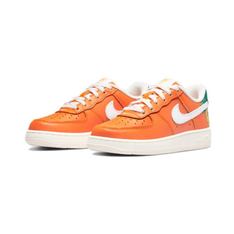 Nike Air Force 1 LV8 Low Top Skateboard Shoes Lava Orange Children Aged 3 7 Years Old Sneakers DQ5086-811