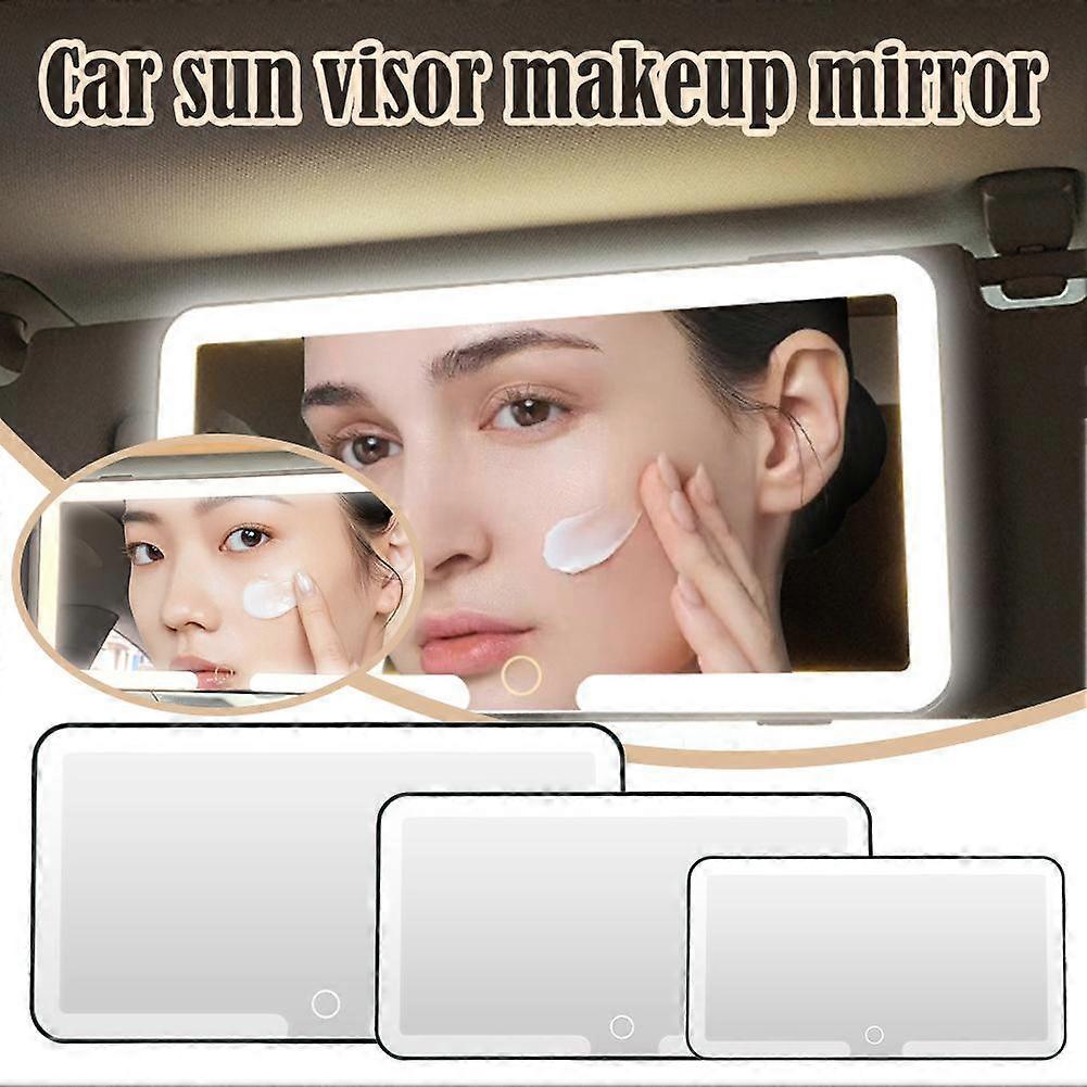 Rechargeable LED Car Sun Visor Makeup Mirror with 3Light Modes