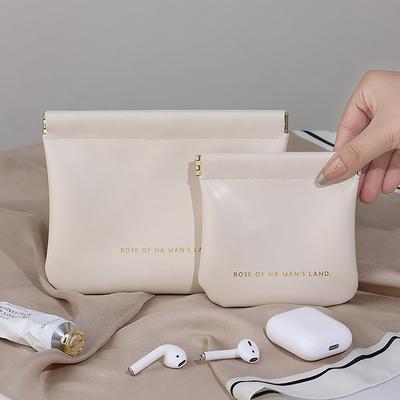 Bolsa Portátil de PU para Cable de Auriculares Estuche para Lápices de Labios de Cosméticos Monedero para Monedas y Tarjetas Bolsa Organizadora de Joyas y Artículos Varios de Viaje Mini Bolsa