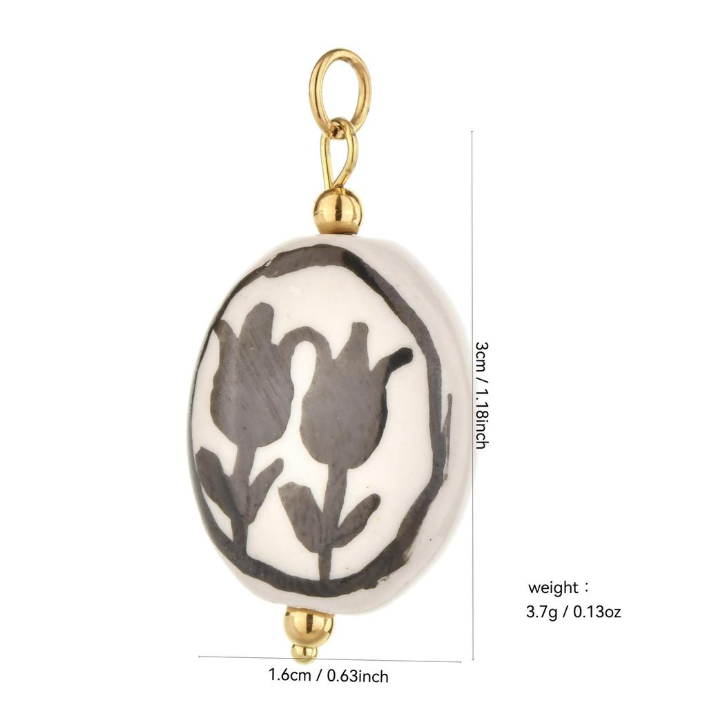 Multi-Stone Ceramic Faux Pearl Cat's Eye Beaded DIY Earrings Pendant