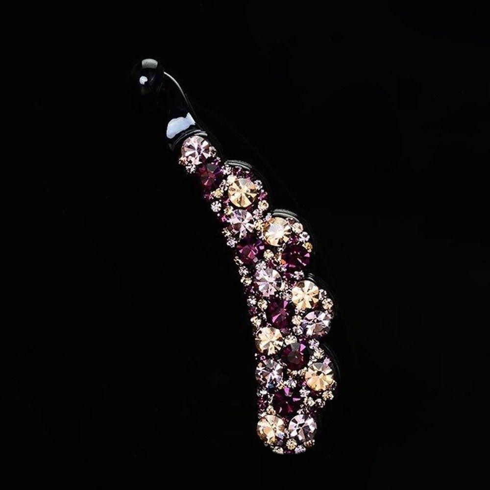 Korean Style Crystal Hair Claws Elegant Sweet Hairpins Rhinestones Banana Clip  For Women Girls