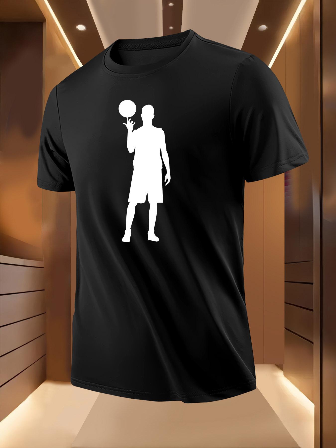 Basketball Silhouette Tshirt - Light Yellow M