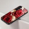Rose black tempered glass phone case for Samsung Galaxy S26 S25 S24 S23 S22 S21 S20 fe/plus/ultra anti drop