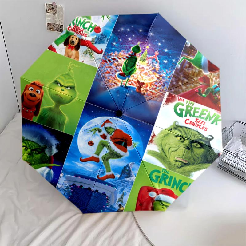 Grinch Christmas Automatic Umbrella - Suitable Travel Outdoor Portable Umbrella Birthday Gift Daily Essentials