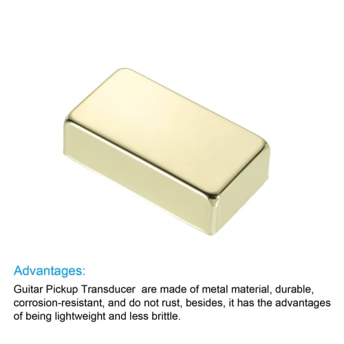 PATIKIL Guitar Pickup Covers, No Holes, Double Coil, Brass, for Electric Guitars, Gold, Pack of 2