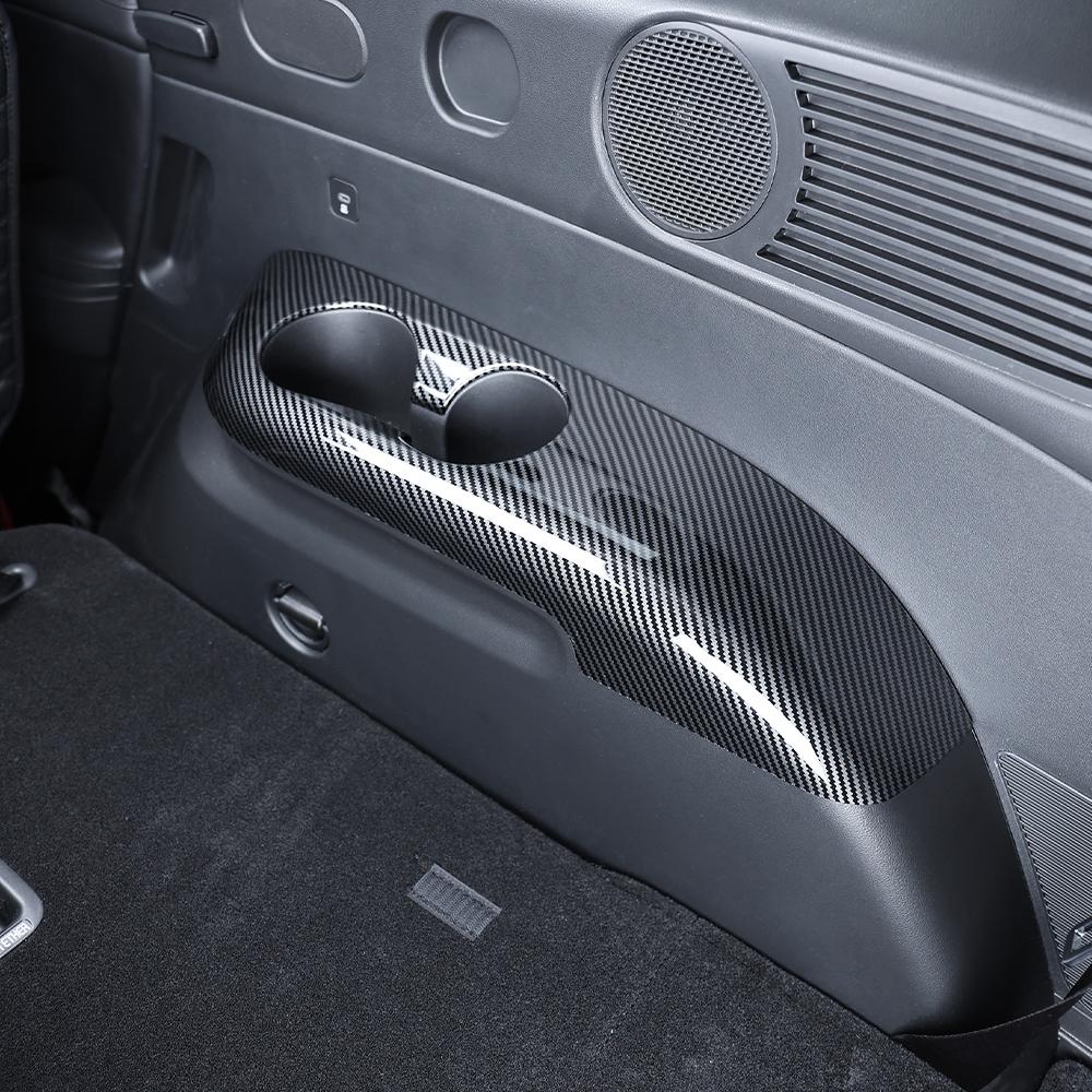 For Hyundai Palisade LX3 2026 Third Row Water Cup Holder Cover Carbon Fiber Wood Grain Style Car Inner LHD