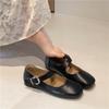 Super fire belt buckle Mary Jane shoes summer new design sense flat buckle single shoes round head ballet single shoes