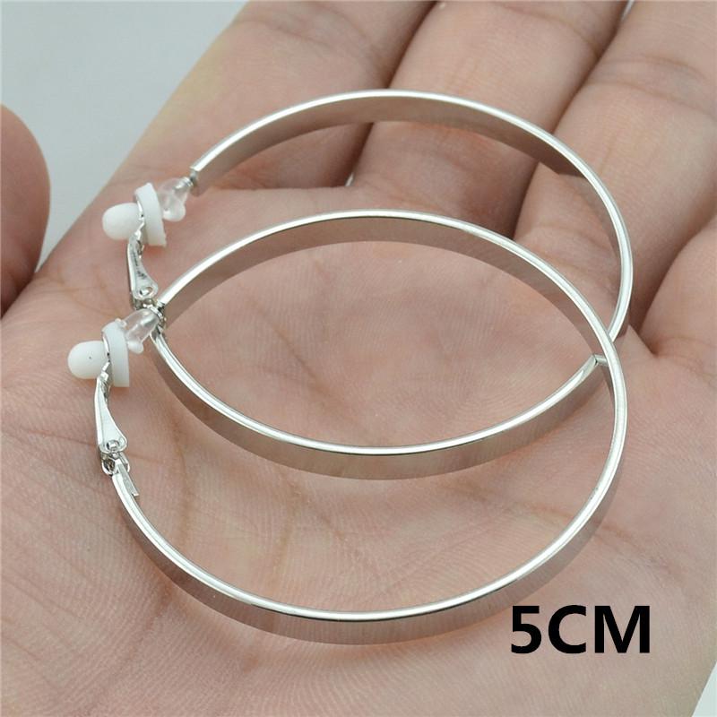 Women's Versatile Large Hoop Earrings - Trendy Personality In Black, Gold, Silver; Non-Piercing Ear Clips for Nightclubs
