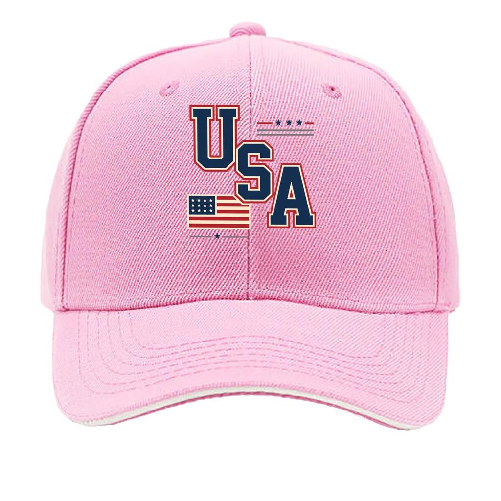 Bold USA Patriotic Flag Block Letter Sandwich Baseball Cap Sun Cap Outdoor Workouts Hat