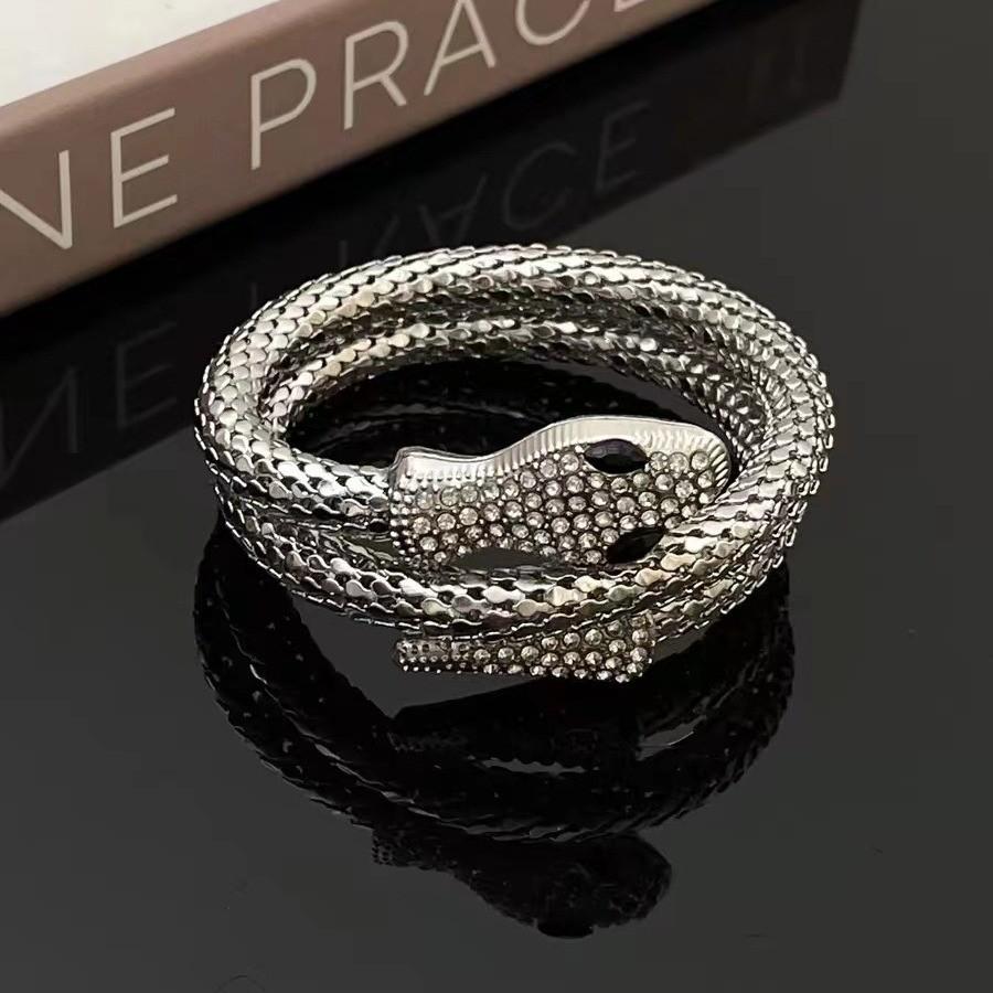 Alloy Chic Snakeshaped Zircon Bracelet For Women Unique And Forward Fashion