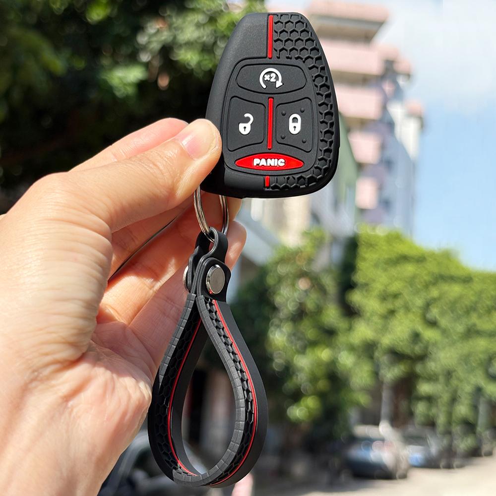 Car Key Caps Case Cover With Keychain Holder For Jeep Grand Cherokee Patriot Compass For Dodge Avenger Caliber For Chrysler 300c