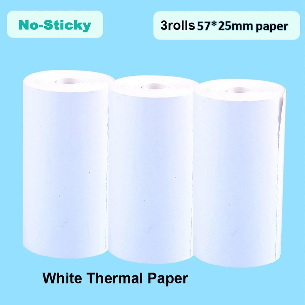 9Rolls 57*25MM Thermal Paper Label Sticker Adhesive Rolls Paper For Mini Printer Instant Print Printing Paper Replacement
