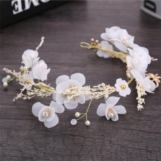 Fashion Flower Pearl Hair Band Hoop Bride Headwear Wedding Dress Accessories
