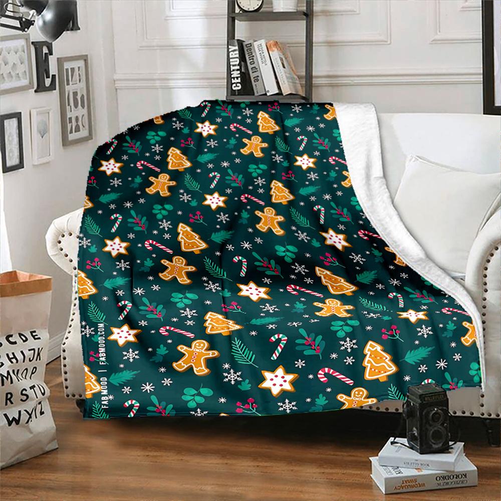 Cozy Christmas Gingerbread for Man Throw Blanket - Soft Flannel, Reversible, Perfect for Couch, Bed, Office, and Travel - Unique