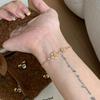 New In Double Flower Bracelet for Women Romantic Full Diamond Cherry Blossom Exquisite bangles Wedding Engagement Jewelry Gift